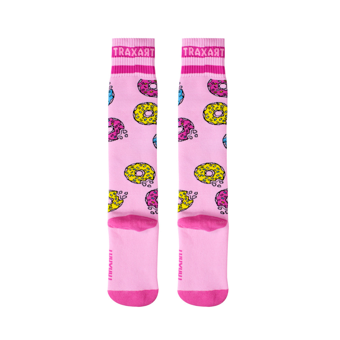 Meia Inline Desenhada Donuts Rosa GC-123