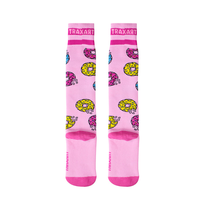Meia Inline Desenhada Donuts Rosa GC-123
