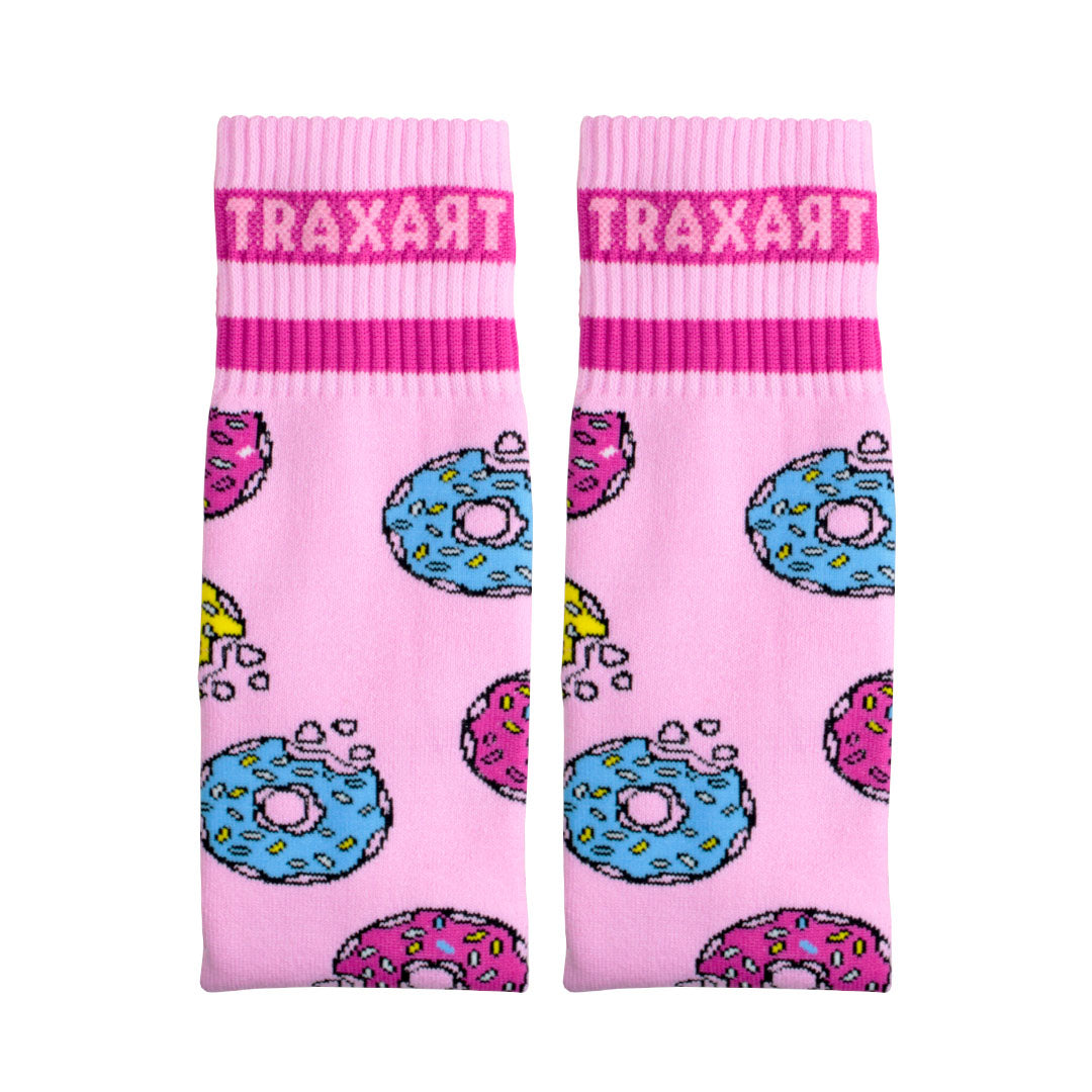 Meia Inline Desenhada Donuts Rosa GC-123