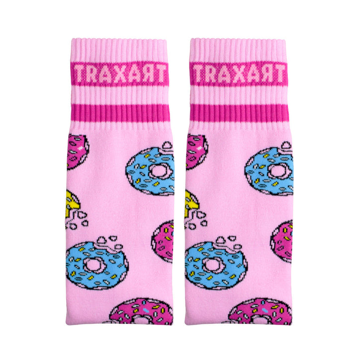 Meia Inline Desenhada Donuts Rosa GC-123