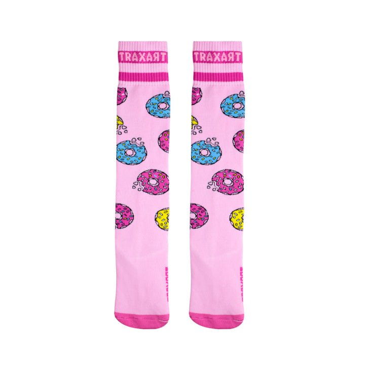Meia Inline Desenhada Donuts Rosa GC-123