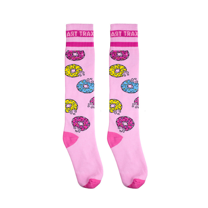 Meia Inline Desenhada Donuts Rosa GC-123