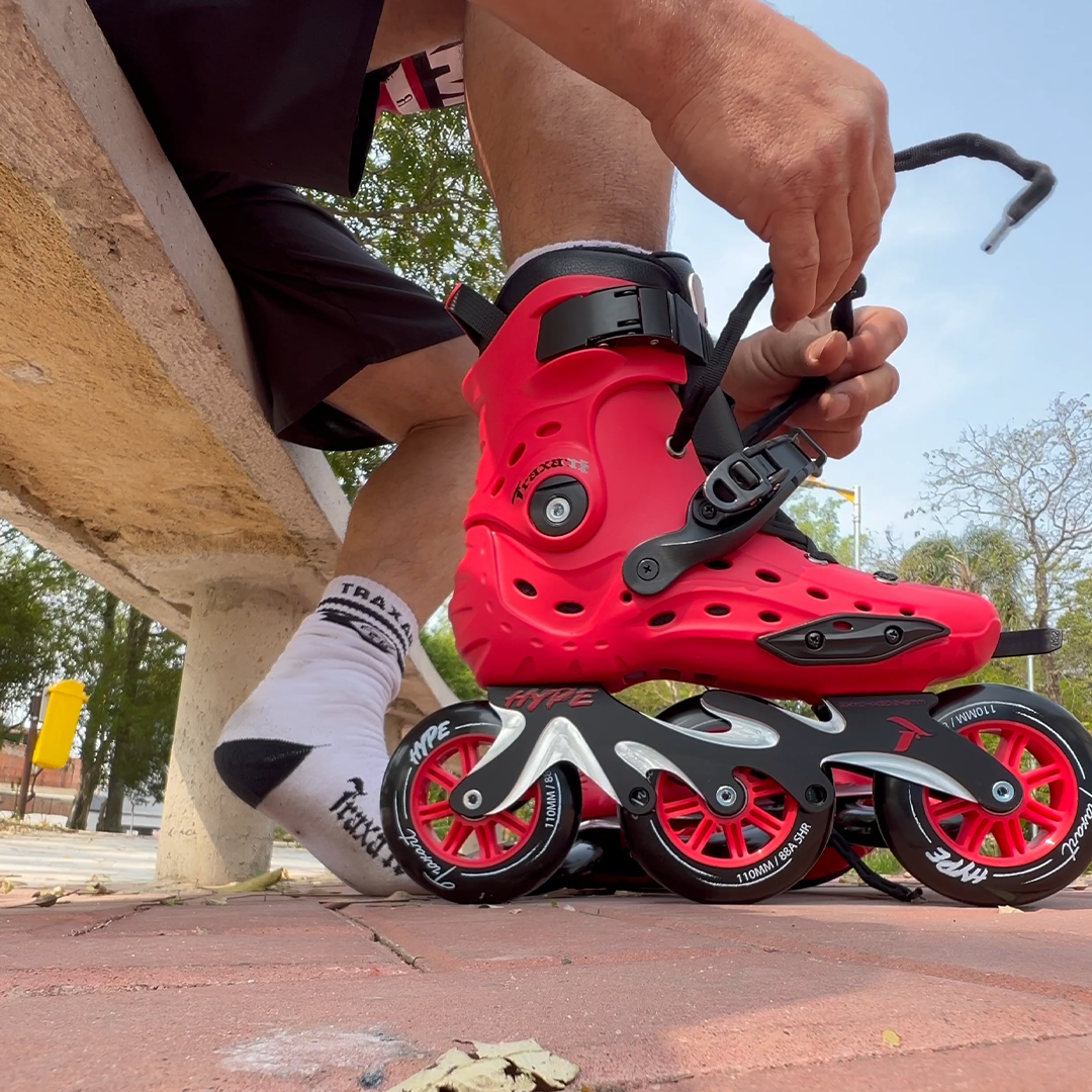 Patins Hype Vermelho - 110mm ABEC-9 Cromo