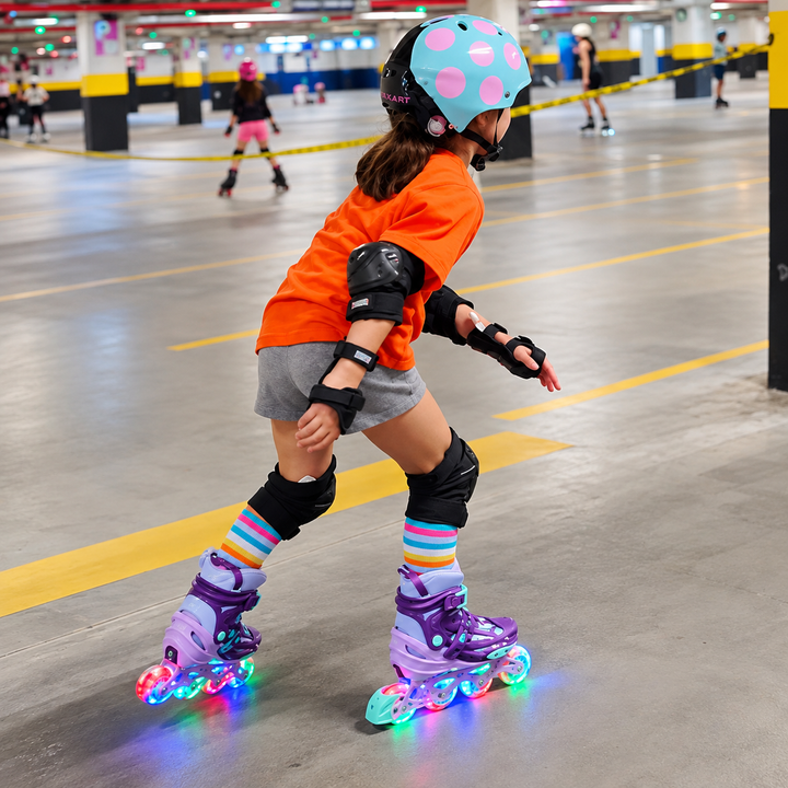Patins Infantil X-light Roxo com Rodas de LED - 68/70mm ou 70/72mm ABEC-9