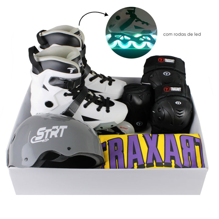 Kit Intermediário Revolt Branco com Rodas LED + (Brinde)
