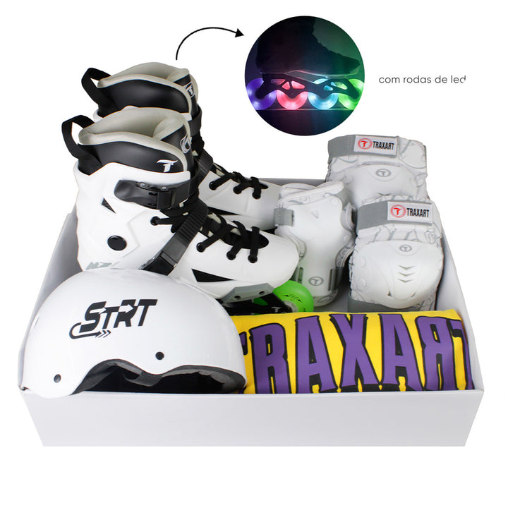 Kit Intermediário Revolt Branco com Rodas LED + (Brinde)