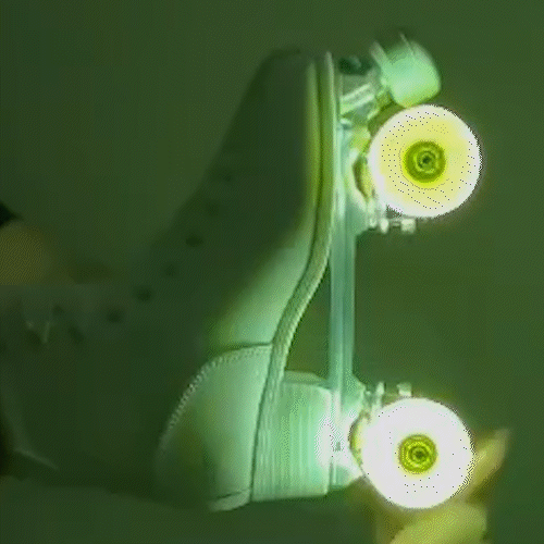 Patins Klassic Branco com Rodas de LED - Amarela