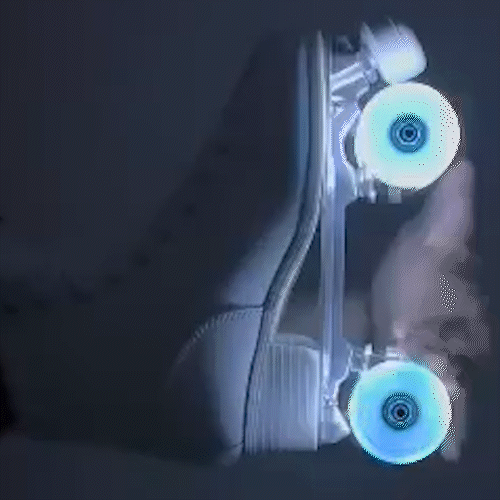 Patins Klassic Branco com Rodas de LED - Azul