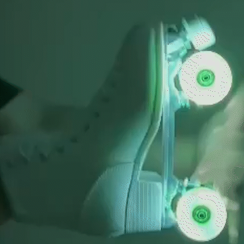 Patins Klassic Branco com Rodas de LED - Verde