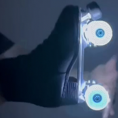 Patins Klassic Preto com Rodas de LED - Azul