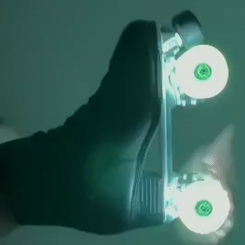 Patins Klassic Preto com Rodas de LED - Verde