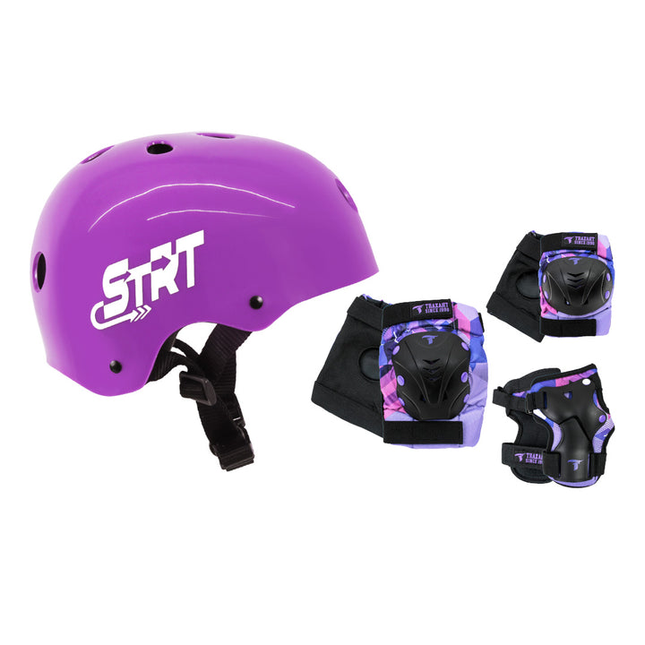 Kit Capacete STRT Roxo + Proteção GC-088