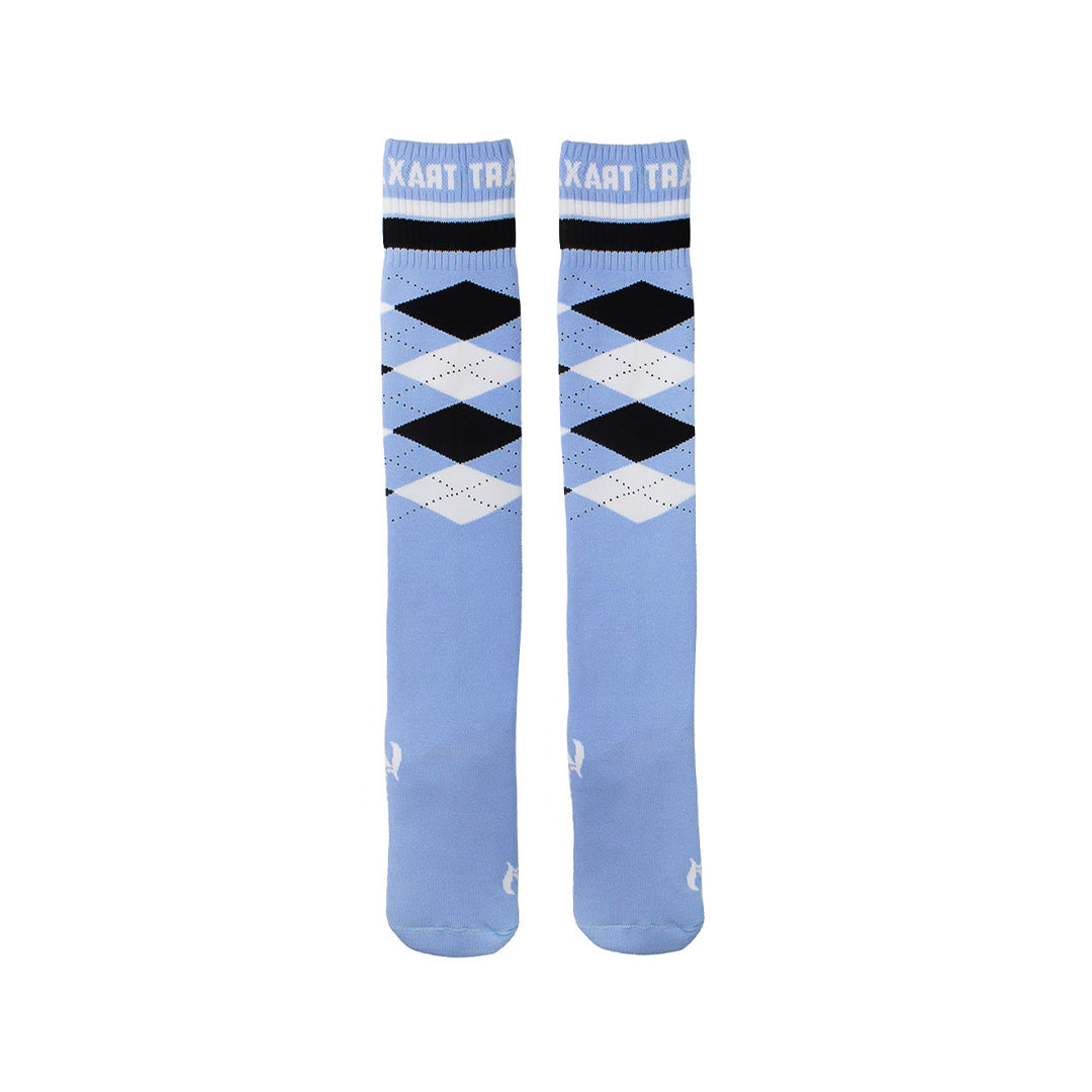 Meia Inline Xadrez Diagonal Azul DY-021
