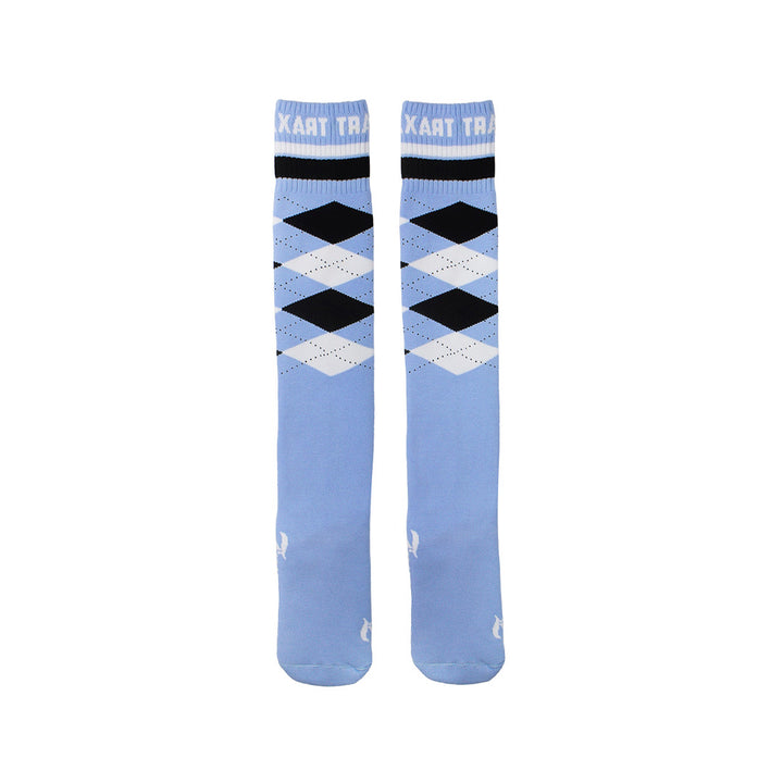 Meia Inline Xadrez Diagonal Azul DY-021