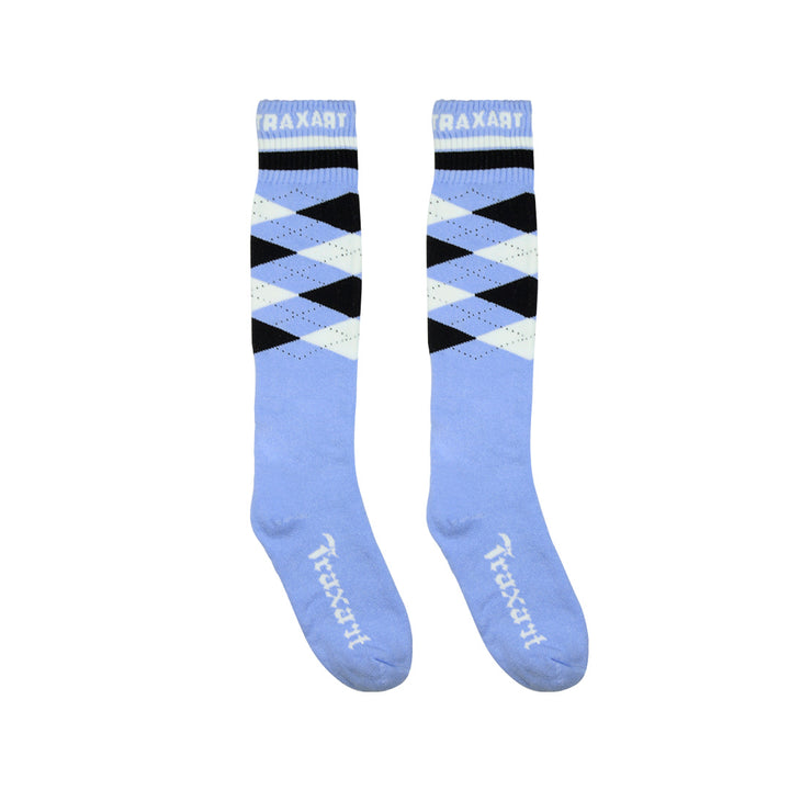 Meia Inline Xadrez Diagonal Azul DY-021