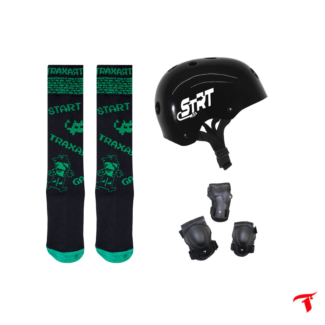 Kit Protetor Infantil + Meia Inline Game