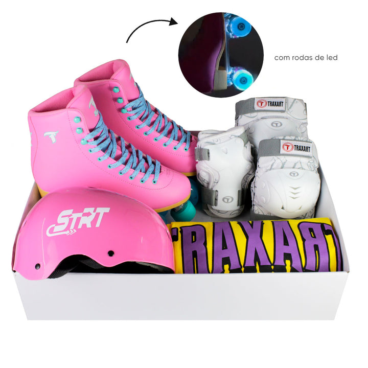 Kit Quad Foxxy Rosa com Rodas de LED + (Brinde)