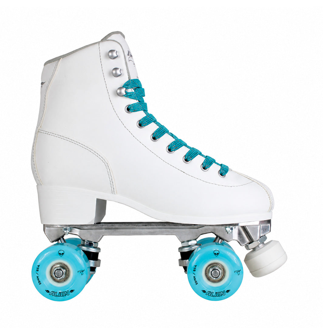 Patins Klassic Branco com Rodas de LED - Azul