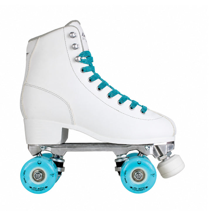 Patins Klassic Branco com Rodas de LED - Azul