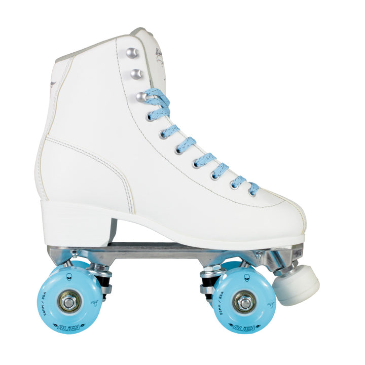 Patins Klassic Branco com Rodas de LED - Azul