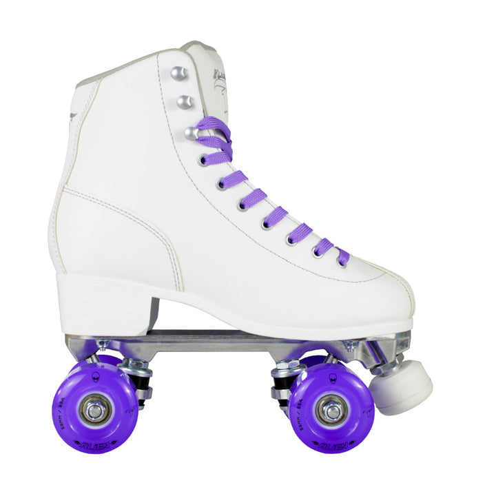 Patins Klassic Branco com Rodas de LED - Roxa