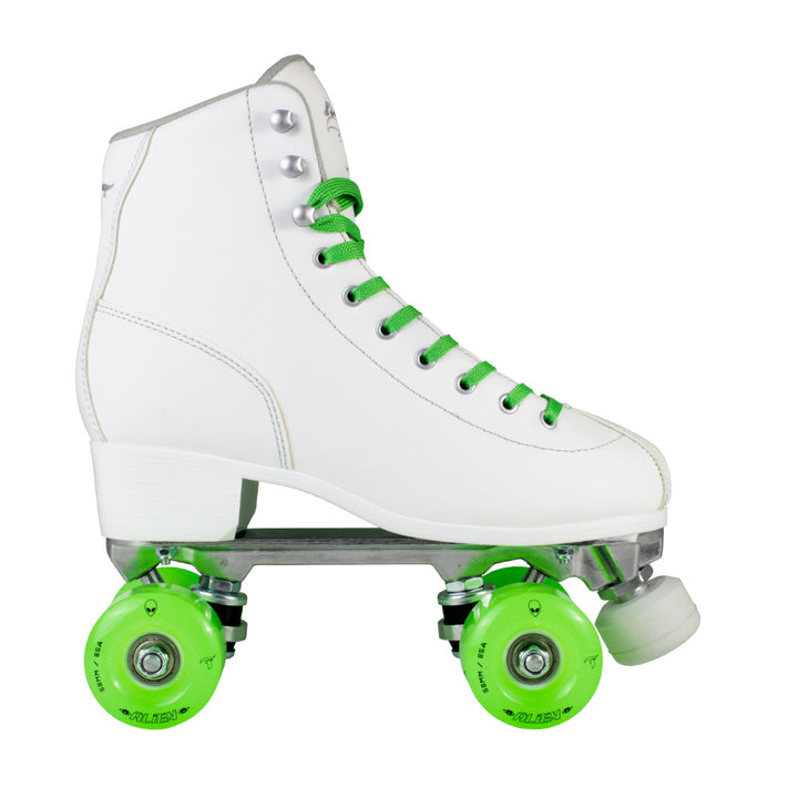 Patins Klassic Branco com Rodas de LED - Verde