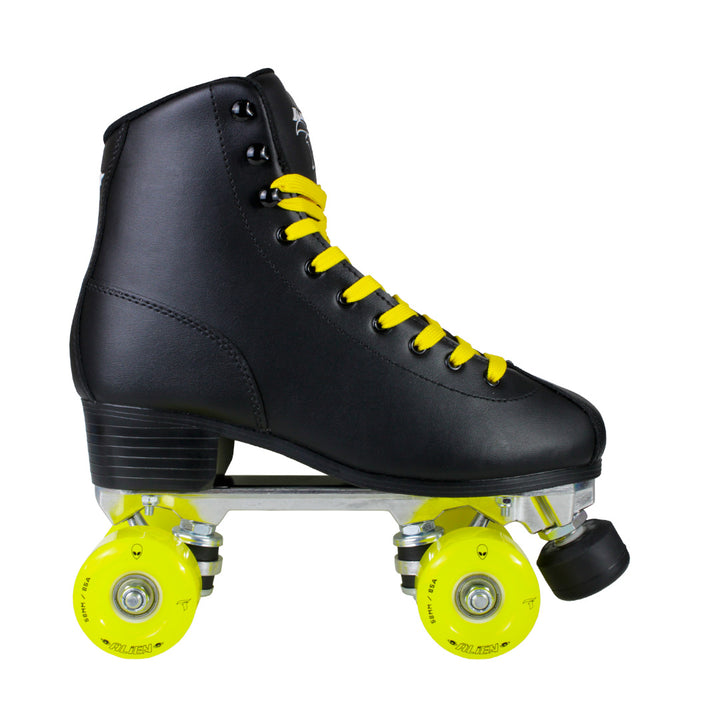 Patins Klassic Preto com Rodas de LED - Amarela