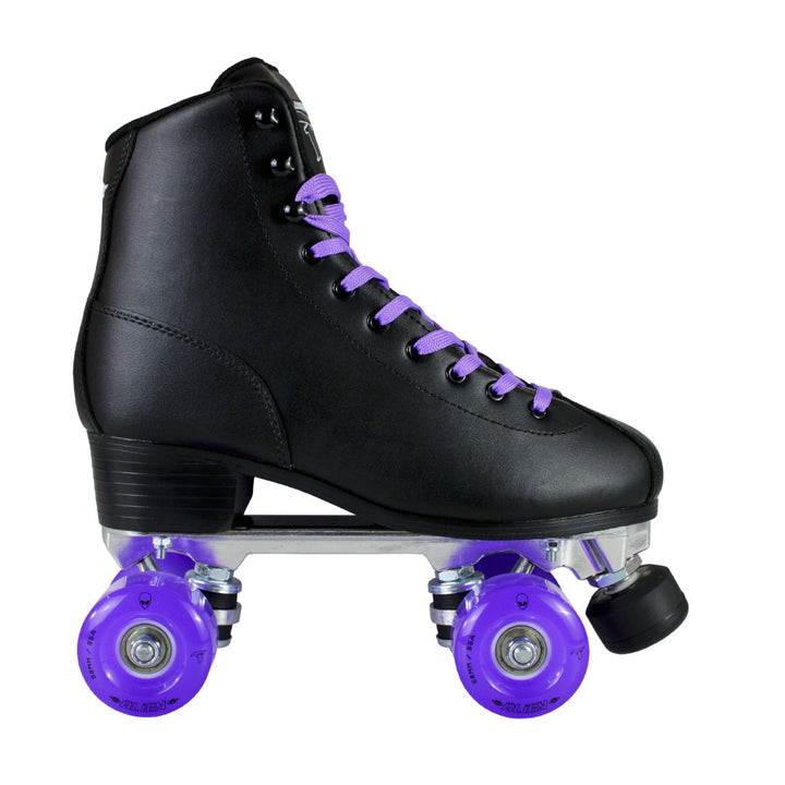 Patins Klassic Preto com Rodas de LED - Roxa