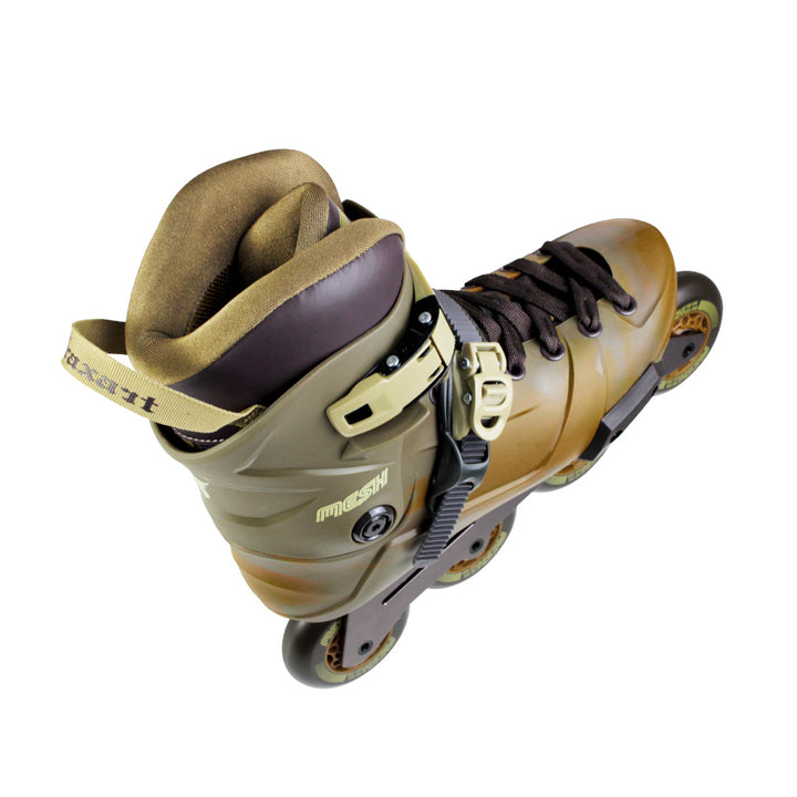 Patins Mesh Verde e Marrom - 80mm ABEC-9 Cromo