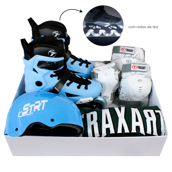 Kit Intermediário Revolt Azul Claro com Rodas LED + (Brinde)