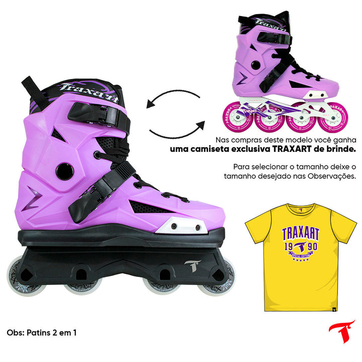 Patins Revolt Lilás com Base Street - 57mm ABEC-9