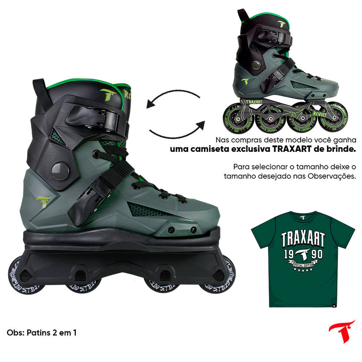 Patins Revolt Verde com Base Street - 57mm ABEC-9