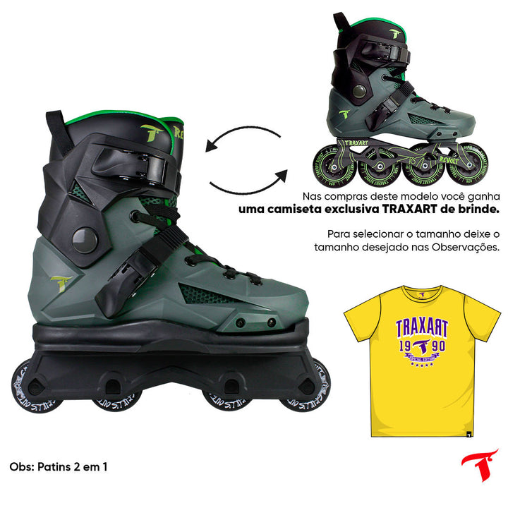 Patins Revolt Verde com Base Street - 57mm ABEC-9