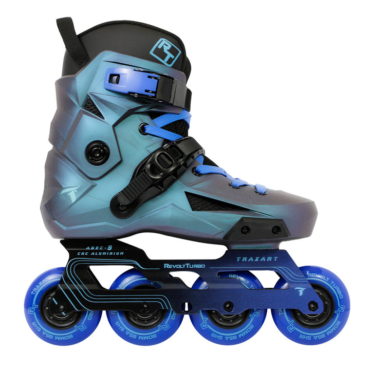 Patins Revolt Turbo Metallic Azul - 80mm ABEC-9 Cromo