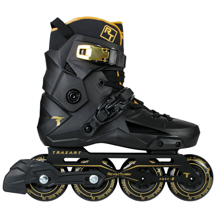 Patins Revolt Turbo Black com Freio - 80mm ABEC-9 Cromo