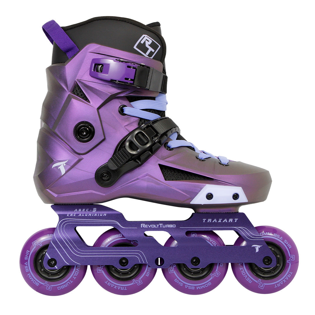 Patins Revolt Turbo Metallic Roxo - 80mm ABEC-9 Cromo