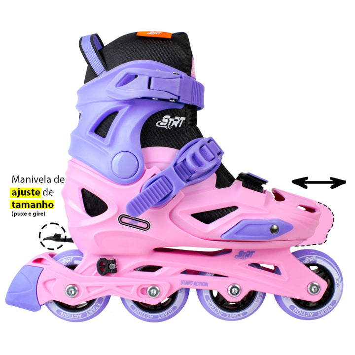 Patins Infantil STRT Rosa - 62/64mm ou 68/70mm ABEC-5