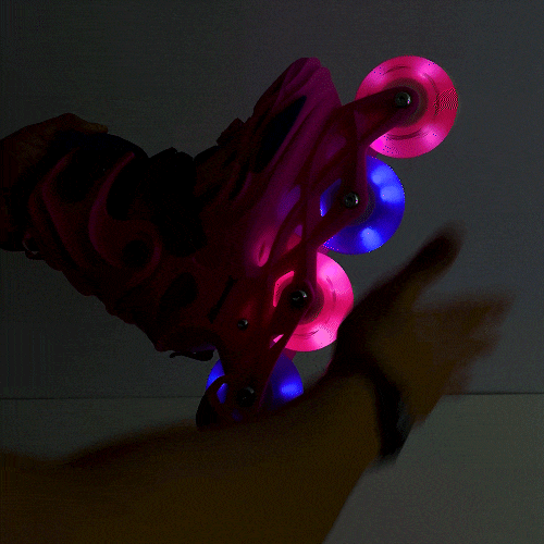 Patins Infantil Freemix Rosa Com Rodas de LED Especial Rosa e Roxa 76mm
