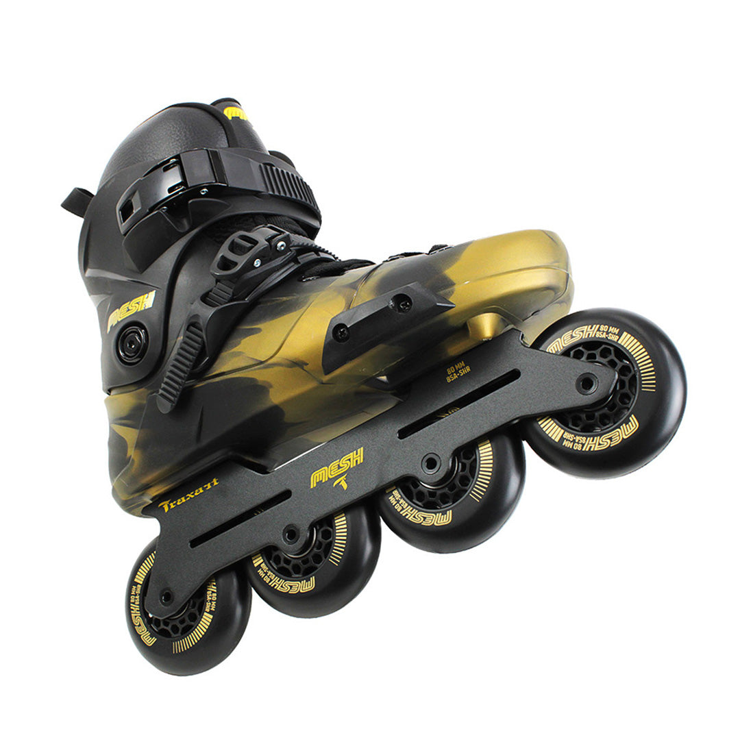 Patins Mesh Black e Gold - 80mm ABEC-9 Cromo