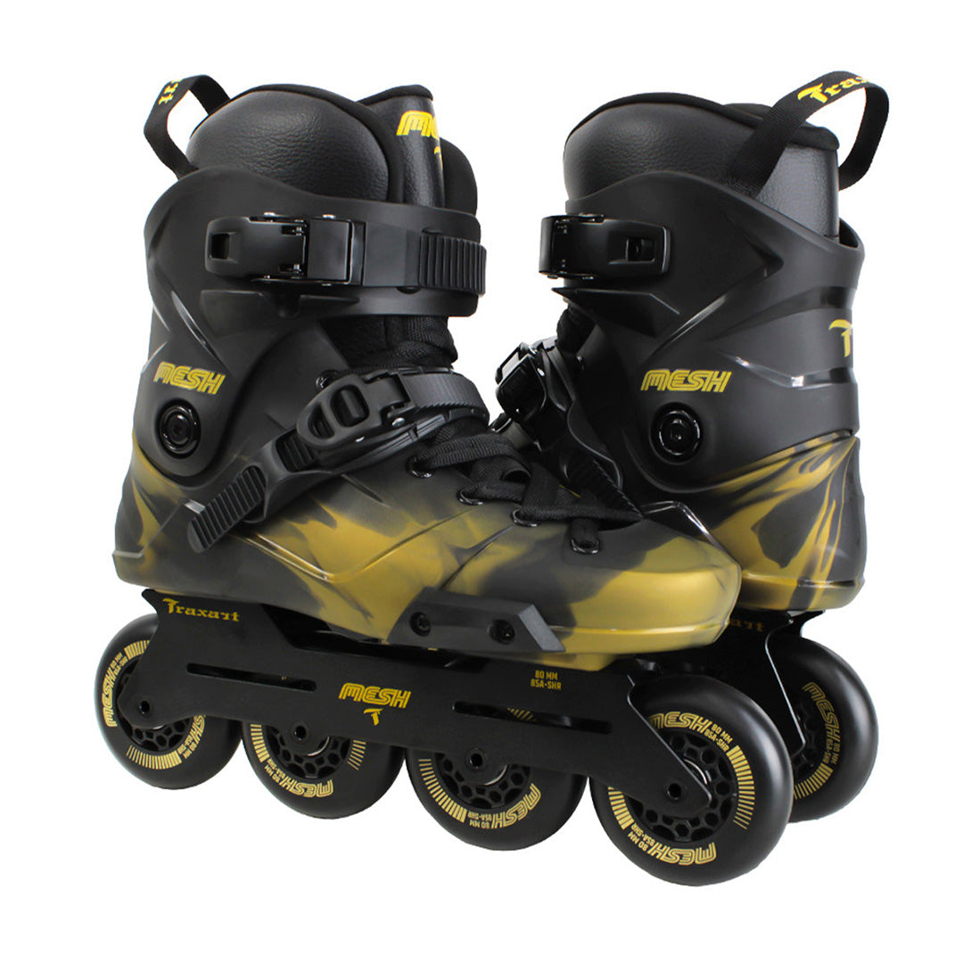 Patins Mesh Black e Gold - 80mm ABEC-9 Cromo