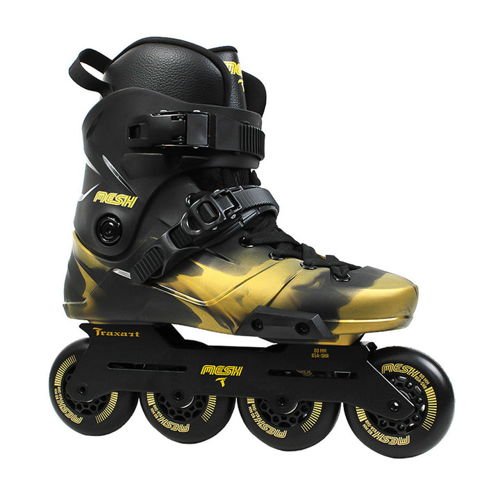 Patins Mesh Black e Gold - 80mm ABEC-9 Cromo