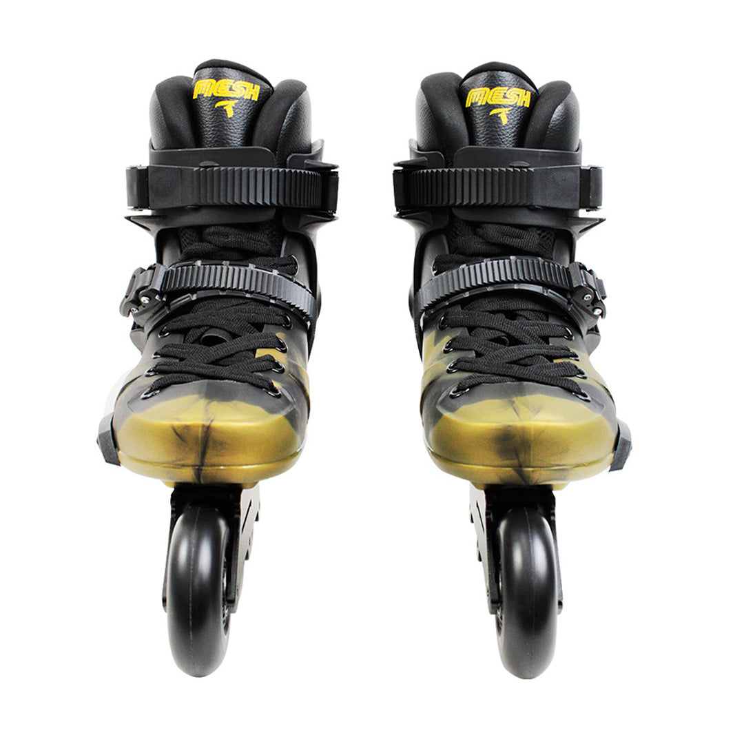 Patins Mesh Black e Gold - 80mm ABEC-9 Cromo