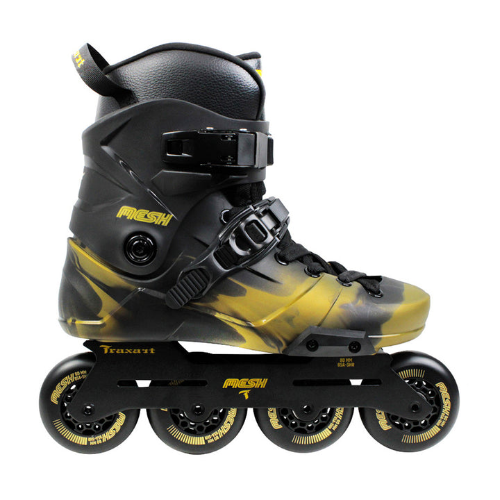 Patins Mesh Black e Gold - 80mm ABEC-9 Cromo