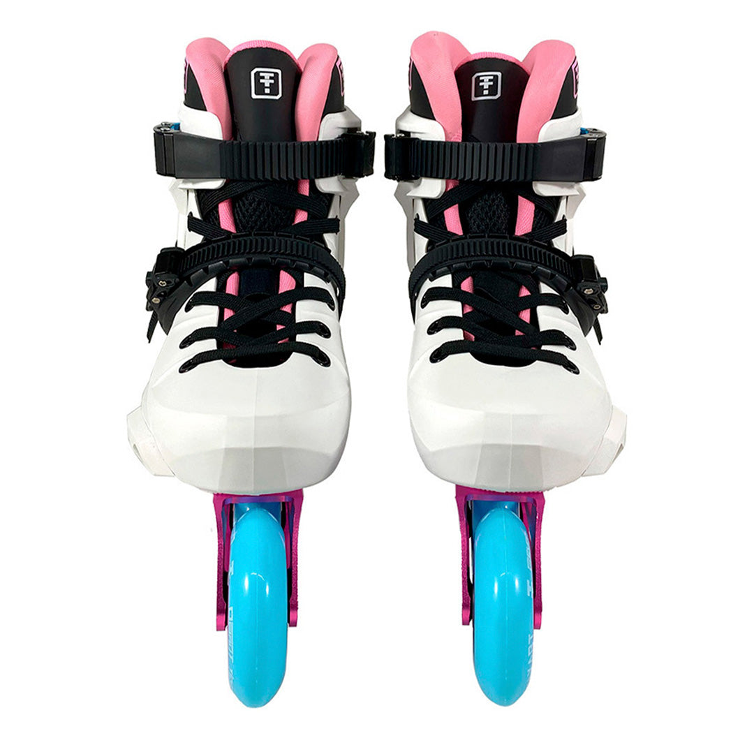 Patins Revolt Turbo Branco e Pink - 80mm ABEC-9 Cromo