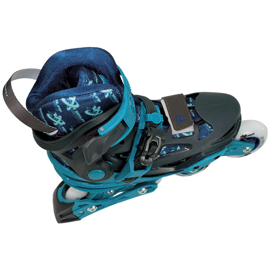 Patins Infantil X-light Azul com Rodas de LED - 68/70mm ou 70/72mm ABEC-9