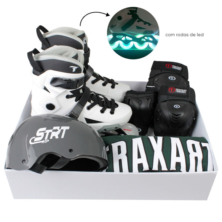 Kit Intermediário Revolt Branco com Rodas LED + (Brinde)