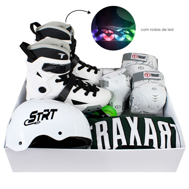 Kit Intermediário Revolt Branco com Rodas LED + (Brinde)