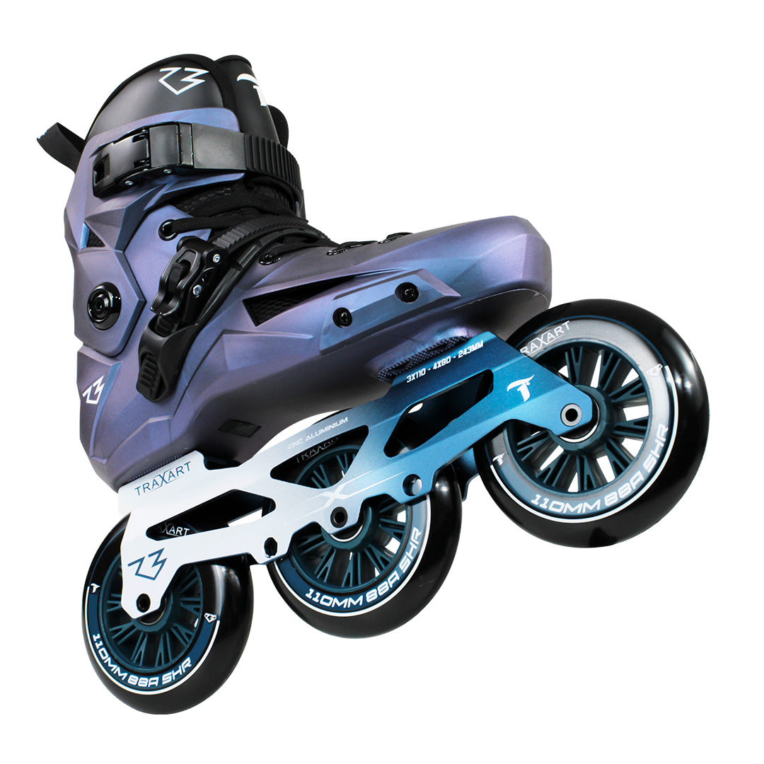 Patins New R3 Azul Holográfico - 110mm ABEC-9 Cromo