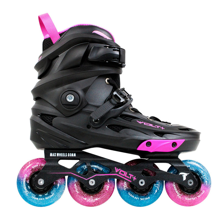 Patins Volt + 2.0 Rosa + Roda de LED Pink/Azul - 80mm/85A