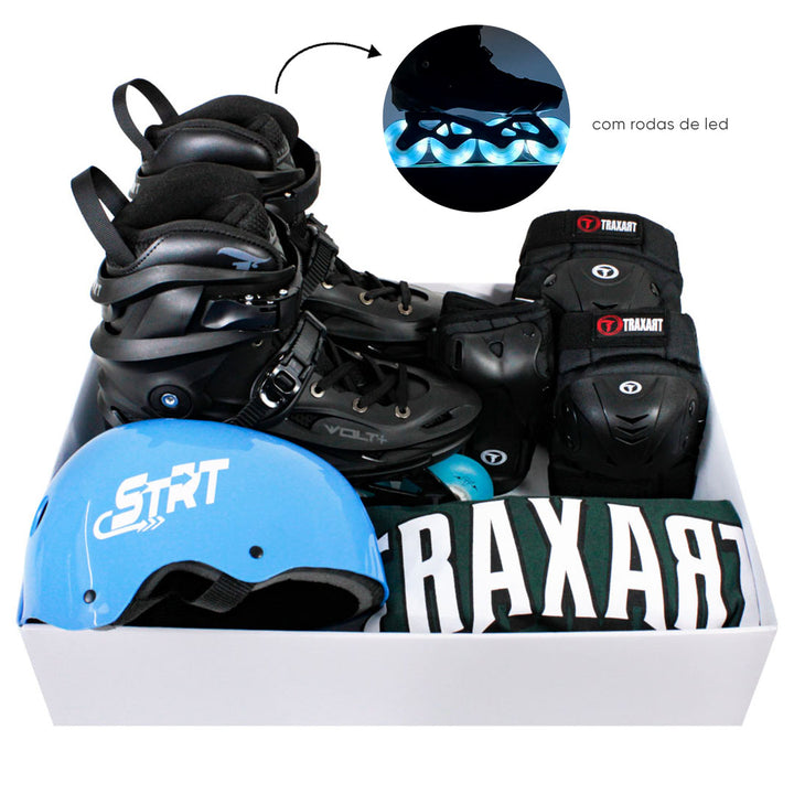 Kit Intermediário Volt Preto com Rodas LED + (Brinde)